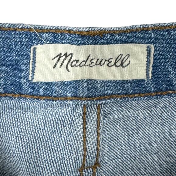 Madewell Classic Straight Jean 25 Corrie Wash Step Hem High Rise Distressed - Picture 8 of 10